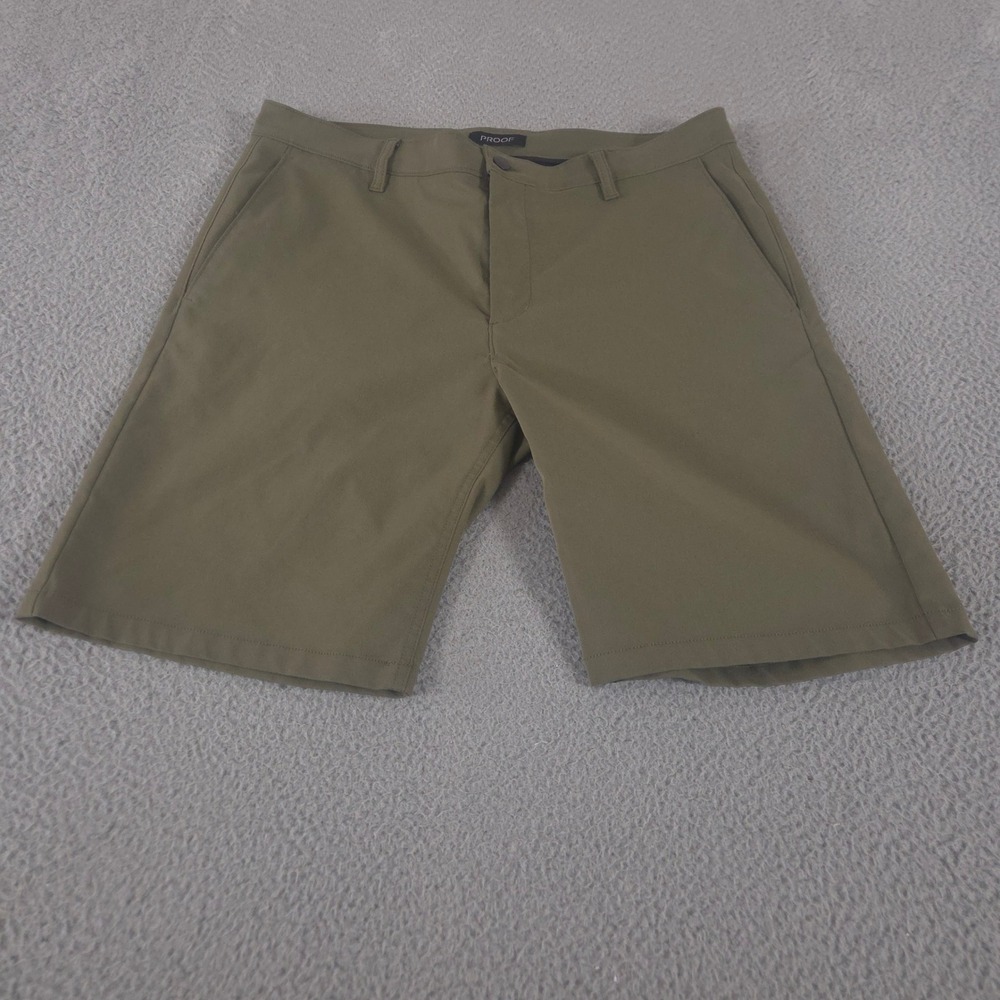 Proof Shorts Mens 36 Olive‎ Green Nomad Performance Travel Stretch Golf Chino